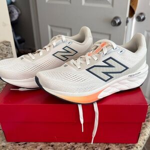 New Balance Women’s Fresh Foam Lightweight Running Shoes - Cream/Orange Accent